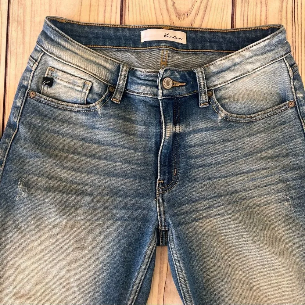 KanCan Distressed Cuffed High Rise Jeans - Picture 2 of 6